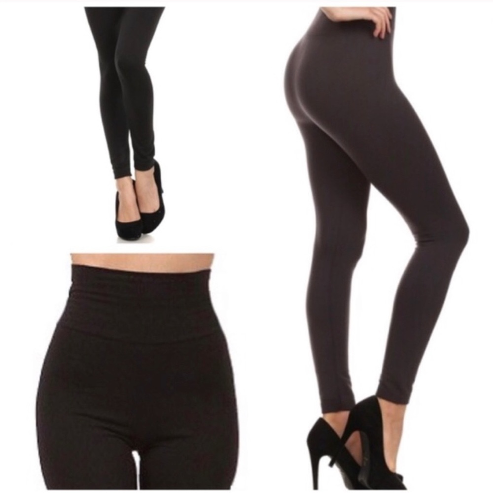 High waist fleece lined leggings, new in package, one size fits most